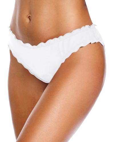 Image of Tempt Me Women Twist Bikini Bottom Moderate High Cut Bathing Suit Bottoms Ruched Swimsuit Bottom