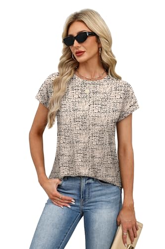 Image of Alaroo Womens Summer Tops Short Sleeve Shirts Crew Neck Tshirt Cute Trendy Tunic Blouses (S-3XL)