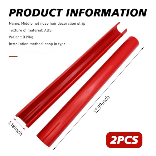 Image of ijuicy 2 PCS Front Grill Inserts Trims, Waterproof Front V Bar Brace Trim Covers, Snap-on Installation Grille Decorative Strips, Compatible with 3 /4 /5 /6 /7 Series X 1 /2 /3 /4 /5 (Red)