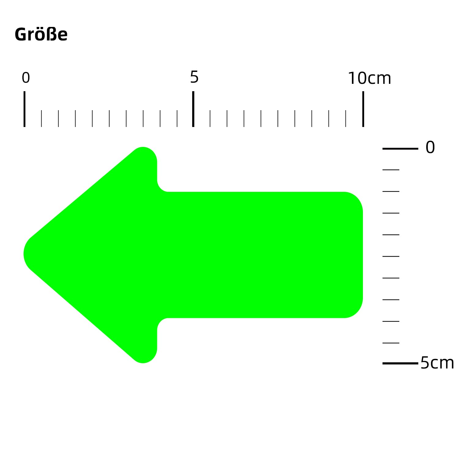 200 adesivi a freccia, 5 x 10 cm, per marcare il pavimento, autoadesivi, resistenti alle intemperie, verde fluorescente