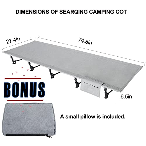 Finderomend Ultralight Camping Cots For Adults,Foldable Portable Compact Sleeping Cots With Pillow Easy Set Up For Camping Hiking Mountaineering Backpacking Beach 300Lbs Support #TOP3