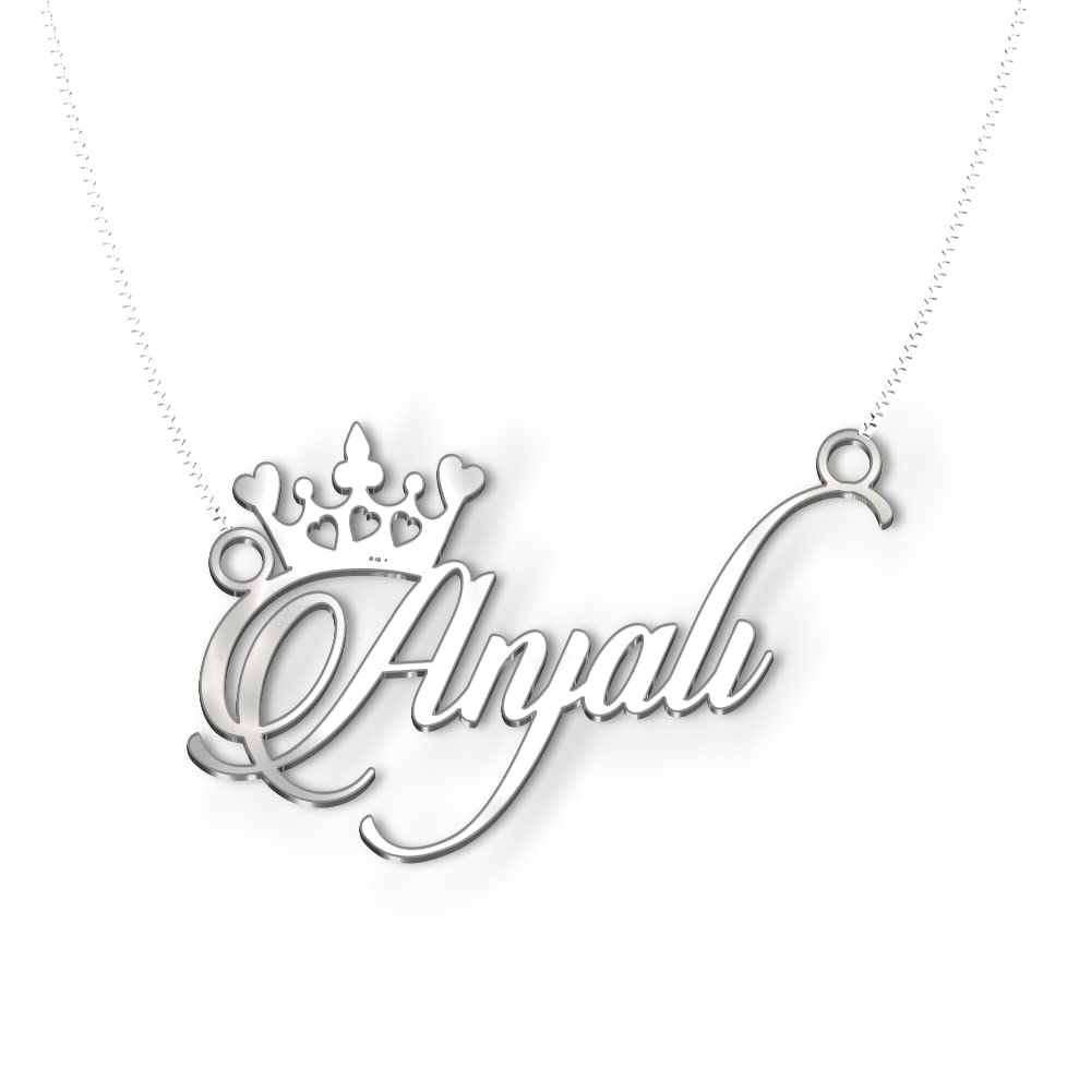 DREAMRAX Anjali Name Necklace in Silver Polish – Cursive Font with Crown, Personalized Jewelry for Women, Anti-Tarnish, Splash Proof, Custom Gift, Regal and Stylish Design, for Special Occasions (B09V8C1XH1) Amazon Price History, Amazon Price Tracker