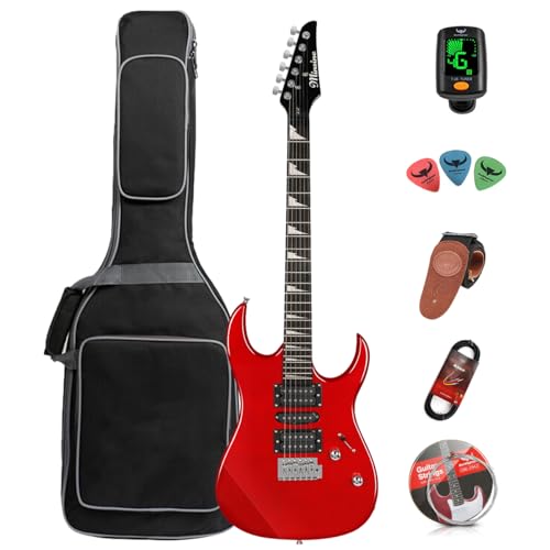 Guitare électrique adulte débutant débutant guitare rock costume professionnel joueur de niveau pour homme et femme (rouge) - Les Beatles, Paul McCartney, John Lennon, RIngo Starr, George Harrison Guitare électrique adulte débutant débutant guitare rock costume professionnel joueur de niveau pour homme et femme (rouge)