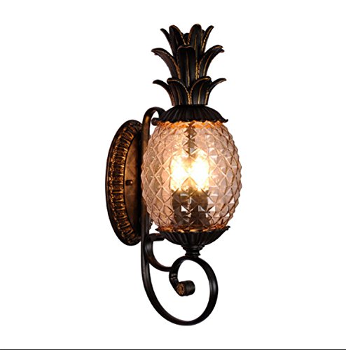 LED Wall Sconce Outdoor Waterproof Wall Lamp Retro Pineapple Shape Single Head Wall Lamp Balcony Lamp Outdoor Courtyard Wall Lamp 43cm23cm(16.93inch9.05inch)