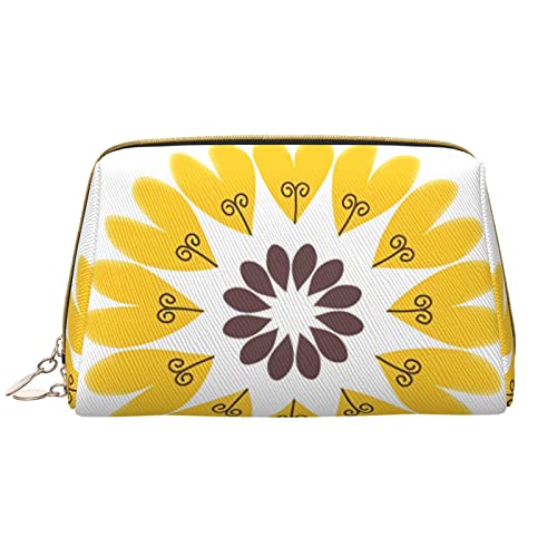 Trousse de maquillage tournesol grand format blanc rangement cosmétique femme