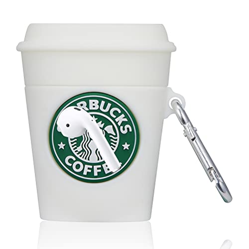 Joysolar For Airpod 1&2 Case Cute Cartoon 3D Soft Silicone Air Pods Funny Cover Kawaii Fun Cool Keychain Design Shell Drink Fashion Stylish Girls Kids Teens Women Cases For Airpods (Whitestarbak) #TOP2