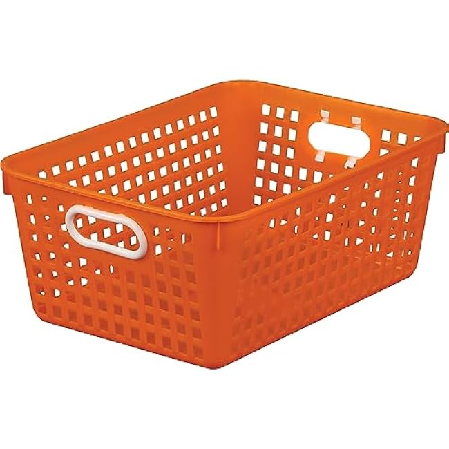 Really Good Stuff Plastic Storage Baskets with Handles, 13¡± x 10¡±, Rainbow Colors 6 pk, Bins for Books & Supplies, Organize Classroom & Home, Paper Trays, Teacher Bins, Essentials & Must Haves