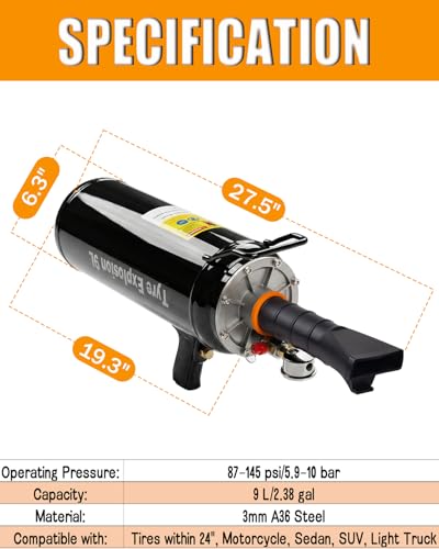 Image of Taelakeni Tire Bead Seater Air Bead Blaster Tool Trigger Seating Inflator for Cars (9L Inner Valve)