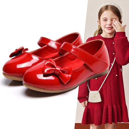 WUIWUIYU Flower Girls Princess Casual Mary Janes Ballet Flats Cute Bowknot Back to School Uniform Wedding Dress Shoes3