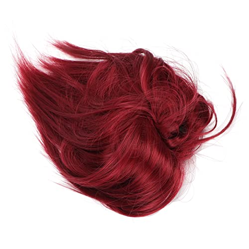 Sonew Messy Bun Hair Piece, Women Girls Updo Synthetic Hair Scrunchies Messy Bun Hair Wig with Band(Red) - Image 2