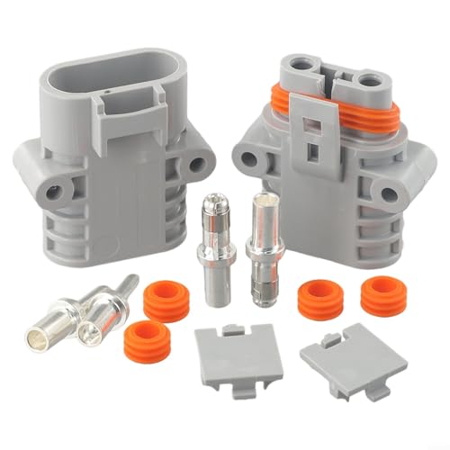 Paire de connecteurs d'alimentation pour chariot élévateur 50 A 600 V avec 6 pour câble AWG, type d'interface droite pour une connexion électrique fiable (connecteurs mâle et femelle)