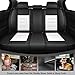 BHXC Car Seat Covers for Land Rover Range Rover 2000-2025, Premium Nappa Leather Seat Cover Full Set,Waterproof & Anti-Slip Front Rear Seat Protectors(Standard Full Set/Black White)