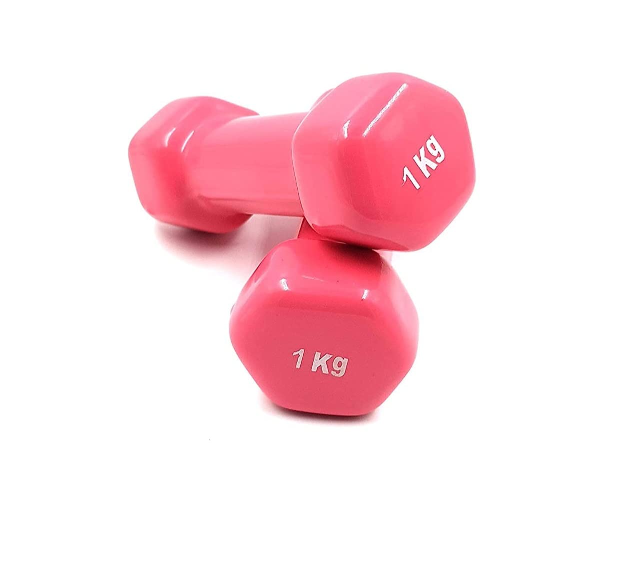 Forgesy Vinyl Dumbbell - Pair Set Hand Weights for Strength Training - Weight Loss, Workout Bench, Gym Dumbbells, and Home Workouts Set of 2, 1 kg Color - Pink (B09P6FPFX6) Amazon Price History, Amazon Price Tracker