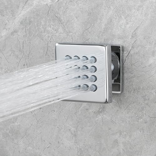 Pommeau de douche carré en laiton mural orientable
