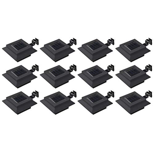 FAMIROSA Lámparas solares LED Exterior 12 uds. cuadradas