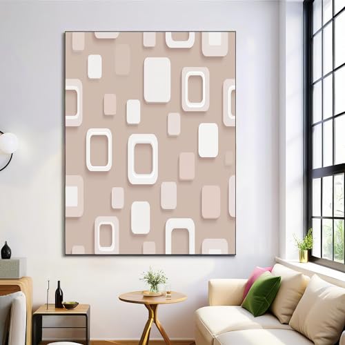 Paneles decorativos para pared minimalistas de 60x80 cm con relieve cuadrado