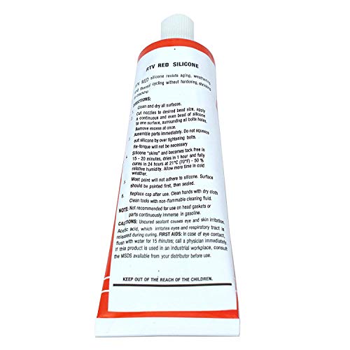 AutoCommerse RTV Siliconen Pakking Hi-Temp Sealant Maker 3.0 oz. (85g) Buis voor Auto Voertuig Motor Pomp +343°C ROOD - Image 3