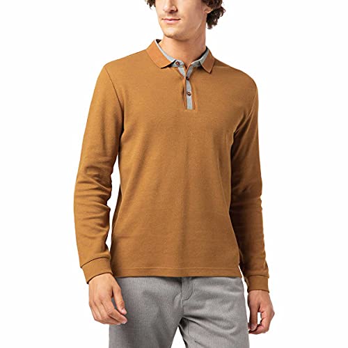 Pierre Cardin Herren Longsleeve Interlock Structure Sweatshirt, Camel, XL