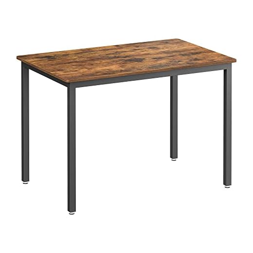 VASAGLE Dining Table, Kitchen Table, 70 x 110 x 77 cm, Dining Table for 4 People, Living Room Desk, for Dining Room, Kitchen, Industrial, Rustic Brown and Black KDT081B01