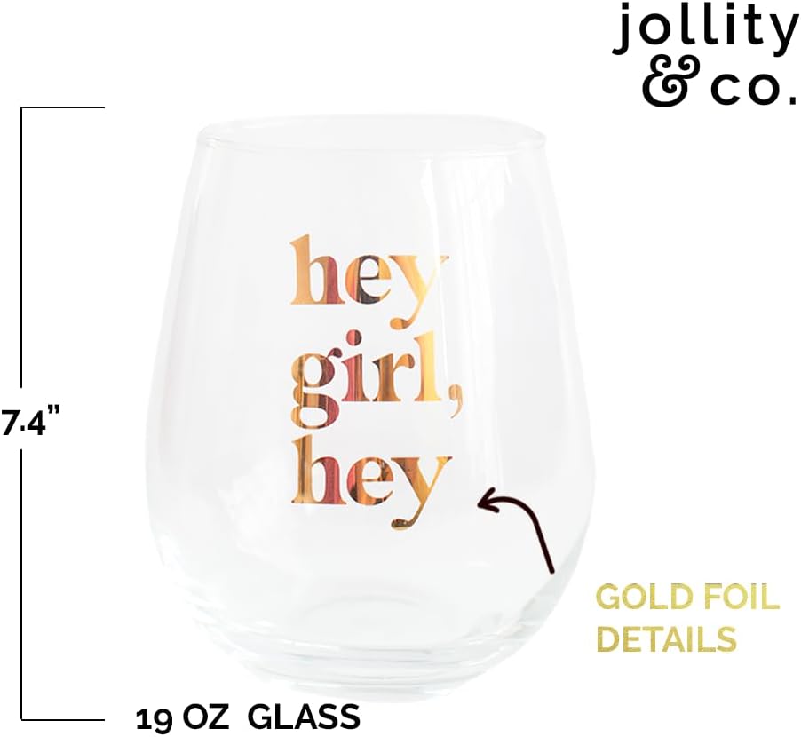 Jollity & Co Witty Wine Glasses - “Tears of My Enemies” Stemless Wine Glass with Metallic Gold Lettering - Set of 1 Wine Tumbler - Novelty Gifts - For Wine, Cocktails, Summer Drinks