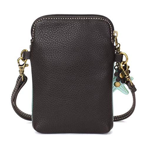 Image of CHALA Ocean Collection Cell Phone Crossbody Purse-Women PU Leather /Canvas Multicolor Handbag with Adjustable Strap