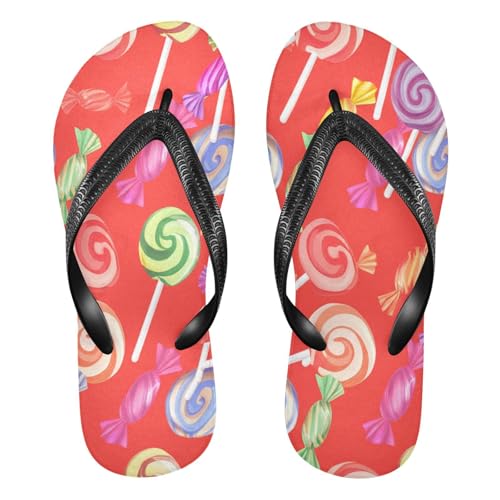 Nander Colorful Candies Sandal Flip Flops of Men's & Women's,Beach Slippers Flip Flops Shower Shoes