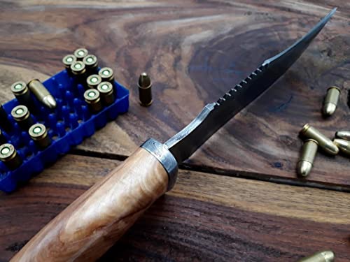 Unique Blades Handmade Real Damascus Steel Hunting Knife With Sheath | 12'’ Survival Fixed Blade With Wood Handle | Edc Belt Knife For Men | Patriot #TOP2