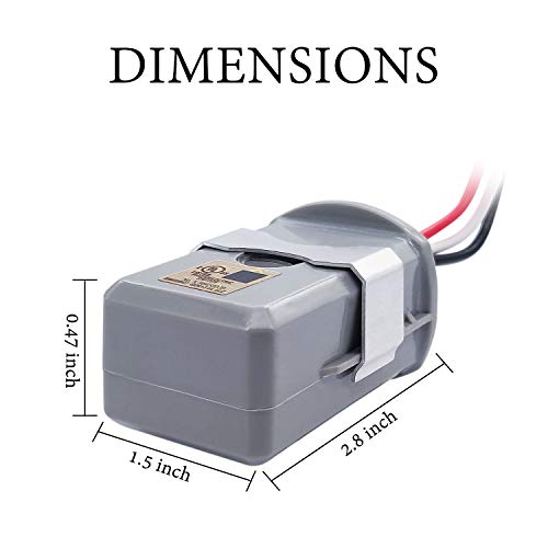 Chiswear Outdoor Photoelectric Switch Wire-In Photocell Stem-Mount Light Control With Photocell Light Sensor #TOP1