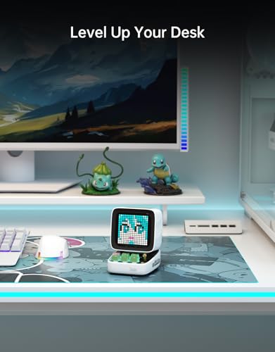 Image of Divoom Ditoo Pro Retro Pixel Art Game Bluetooth Speaker with 16X16 LED App Controlled Front Screen (White)