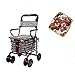 Chariot de courses autopropulsé, vieux siège de chariot de courses pliable pour scooter pouvant prendre quatre tours d'épicerie peut pousser un petit chariot Poussette pour personnes âgées (Color : B)