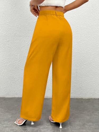 Image of Toochki Trousers for Woman Pants Women's Formal Office Korean | Beige Black Track Pant | Straight | Cotton Spandex Stretchable Trouser | High-Waisted Bottom Wear