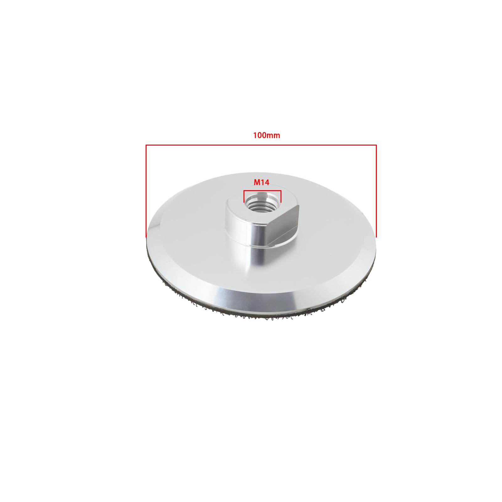 YINETTECH 1Pc 4 Inch Aluminum Backer Pad M14 Hook and Loop Back Pad Polishing Wheel Support Pad for Angle Grinder Stone Polishing 100mm Silver - Image 4