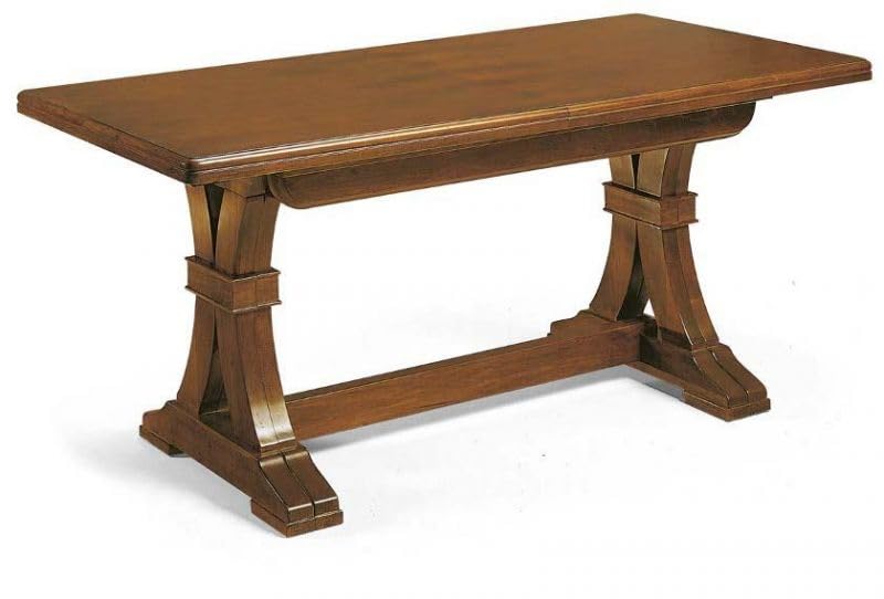 Vicentini arreda TAVOLO FRATINO ALLUNGABILE IN LEGNO MOD. FIOCCO NOCE SCURO ARTE POVERA (160x85 (340x85))