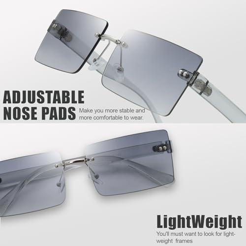 Image of The Fresh Minimalist Small Rectangular Sunglasses Clear Eyewear - Exquisite Packaging