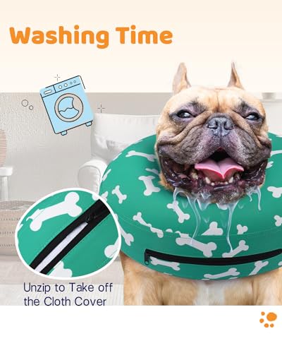 Image of Supet Inflatable Dog Cone Collar for Large Medium Small Dogs, Soft Cone Collar for Dogs Cats, ECollar Doggie Neck Donut Dog Cone Alternative After Surgery