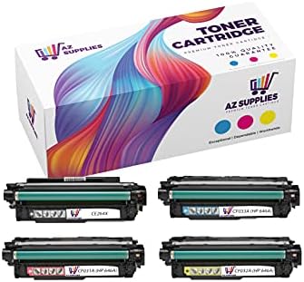 AZ SUPPLIES Compatible Toner Cartridge Replacement for HP CE264X CF031A 646A CF032A CF033A CE264X CF033A Black Magenta Yellow Cyan 4 Packs