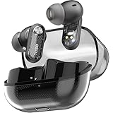 TOZO Crystal Pods ワイヤレスイヤホン 2025 極上の音体験 透明感丸みデザイン ANC/ENC搭載 ノイズキャンセリング 外音取り込みモード 専用アプリ対応 EQカスタマイズ タッチ制御 IPX4防水規格 Bluetooth 5.4 最大35時間再生 急速充電 接続瞬時 自動ペアリング iOS/Android対応 快適な装着感（ブラック）