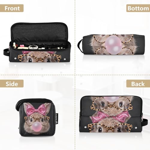 Organizador de herramientas para cabello 2 en 1 con tapete para plancha resistente al calor, bolso portátil para viaje con compartimento abierto para planchas, rizadores y peinados, diseño con cara de conejo, edición especial de Pascua miniatura 5