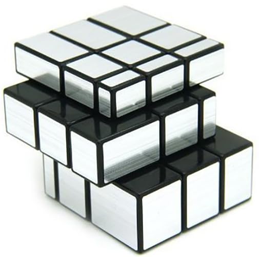 Image of Hawkister QiYi Silver Mirror 3x3 Speed Cube | Shape-Shifting 3x3x3 Puzzle | Metallic Silver & Anti-Pop Design, 57mm Smooth Turning Logic Brain Teaser for Kids & Adults