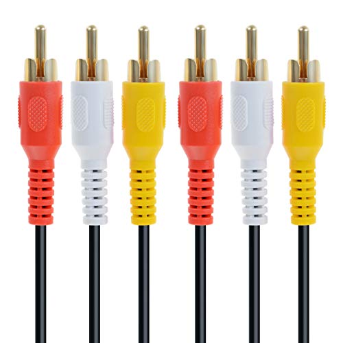 Greatlink 3Rca Audio/Video Composite Cable Gold Plated Dvd/Vcr/Sat Yellow/White/Red Connectors 3 Male To 3 Male (3 Feet) #TOP3