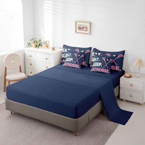 Image of Feelyou Lacrosse Bedding Set Twin Size 7 Piece for Girls Boys Kids