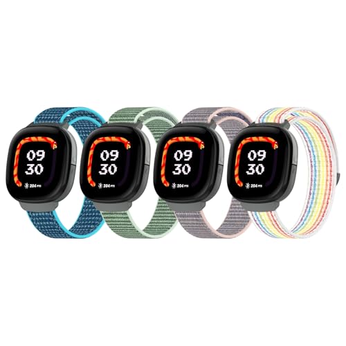 ESeekGo Nylon Bands Compatible with Google Fitbit Ace LTE (2024) for Kids Breathable Hook & Loop Sport Replacement Straps Soft Adjustable Colorful Wristband for Boys and Girls
