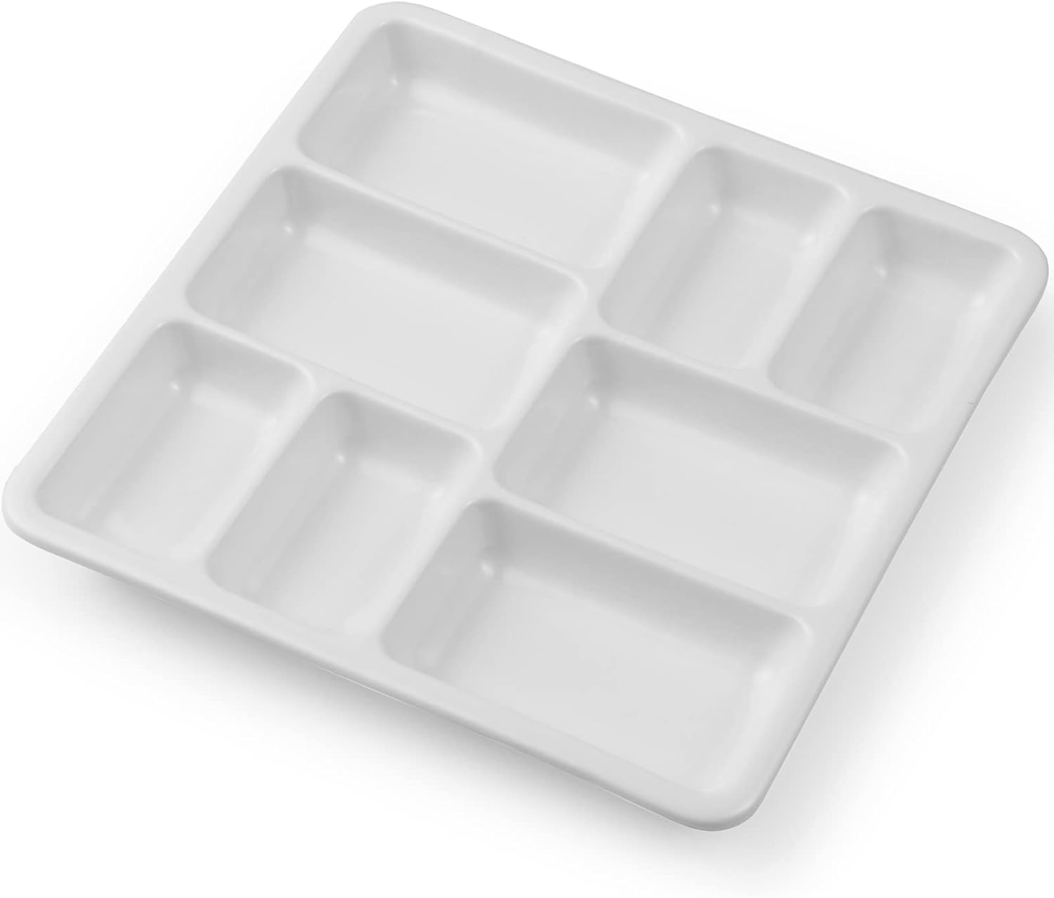 MEEDEN 8Well Ceramic Artist Paint Palette, Rectangle Porcelain