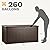 DWVO 260 Gallon Double-Wall Deck Box with Divider, XXL Extra Large Resin Outdoor Storage Box, Lockable & Waterproof, Double as Seating, 1000lbs Capacity (Brown)