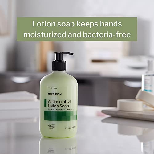 Mckesson Antimicrobial Lotion Soap With Pump, Aloe, Herbal Scent, 18 Oz, 12 Count #TOP1