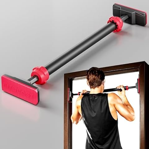 FitBeast Pull Up Bar for Doorway, Strength Training Pullup Bar with No Screws, Chin Up Bar with Adjustable Width Locking Mechanism, Doorway Pull Up Bar Max Load 600lbs for Home Gym Upper Body Workout Cover
