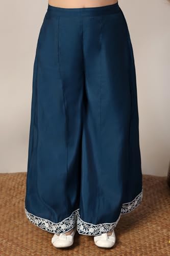 Image of Fashion Dream Girls Silk Blend Ethnic Top & Palazzo Set|Kids Salwar Set|Indo Western