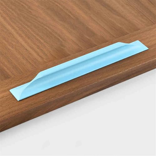 Cabinet Handles, 2 Packs Children's Room Handles Cabinet Self-Adhesive Door Knob Kitchen Colourful Cupboard Handles,Drawer Pulls,Aluminum Alloy Profile for Wardrobe,Dresser,Bathroom(Blue,200mm)