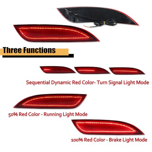 Image of for 2015 2016 2017 2018 Ford Focus Hatchback Rear Fog Bumper Reflector Brake Tail Sequential Turn Signal Lights Smoked Lens LED Lamp FO1185110, FO1184110