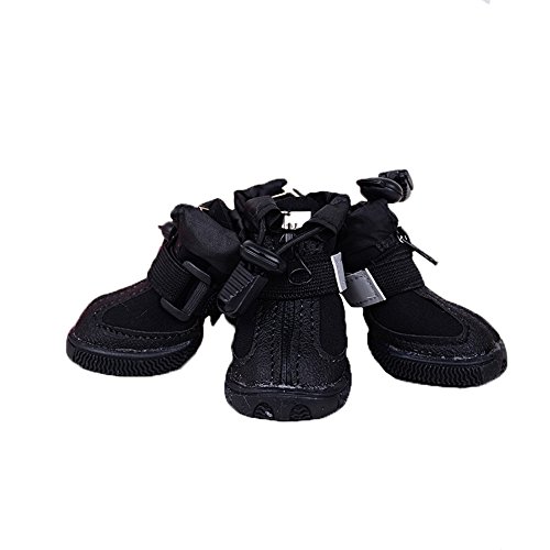 Ecloud Shopu00ae Cargadores del Perro, Perro Zapatos con Suela Blanda contra el Deslizamiento Resistente al Agua (Negro-L)